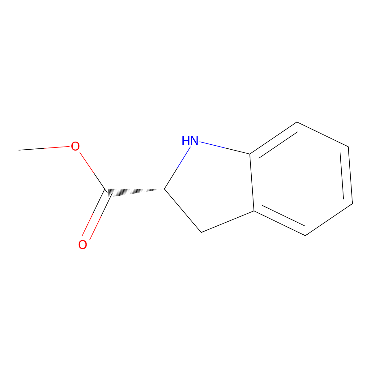 methyl (2R)-2,3-dihydro-1H-indole-2-carboxylate molecular structure, CAS 293737-30-1