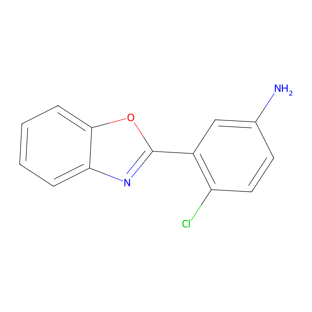3-(1,3-Benzoxazol-2-YL)-4-chloroaniline molecular structure, CAS 293737-68-5