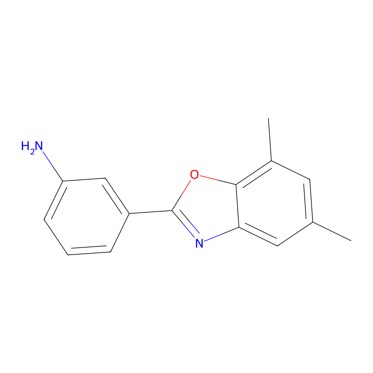 3-(5,7-Dimethyl-1,3-benzoxazol-2-yl)aniline molecular structure, CAS 293737-69-6