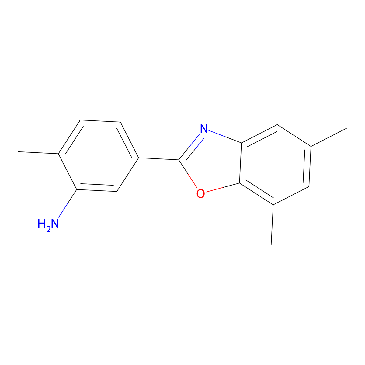 5-(5,7-Dimethyl-1,3-benzoxazol-2-yl)-2-methylaniline molecular structure, CAS 293737-72-1