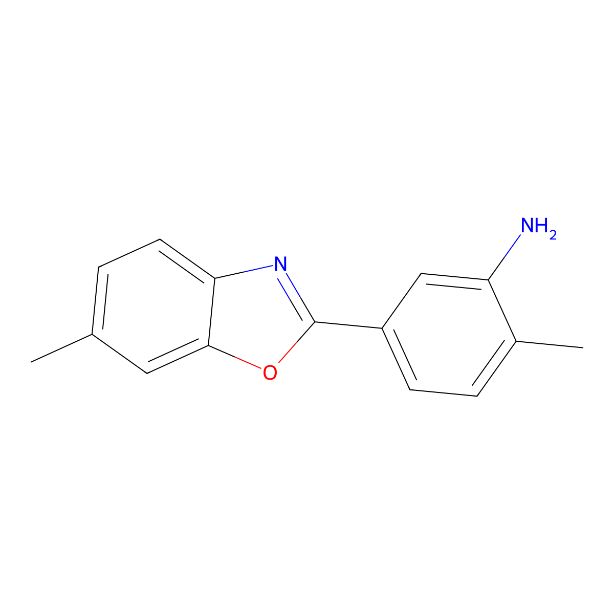 2-Methyl-5-(6-methyl-1,3-benzoxazol-2-YL)aniline molecular structure, CAS 293737-75-4