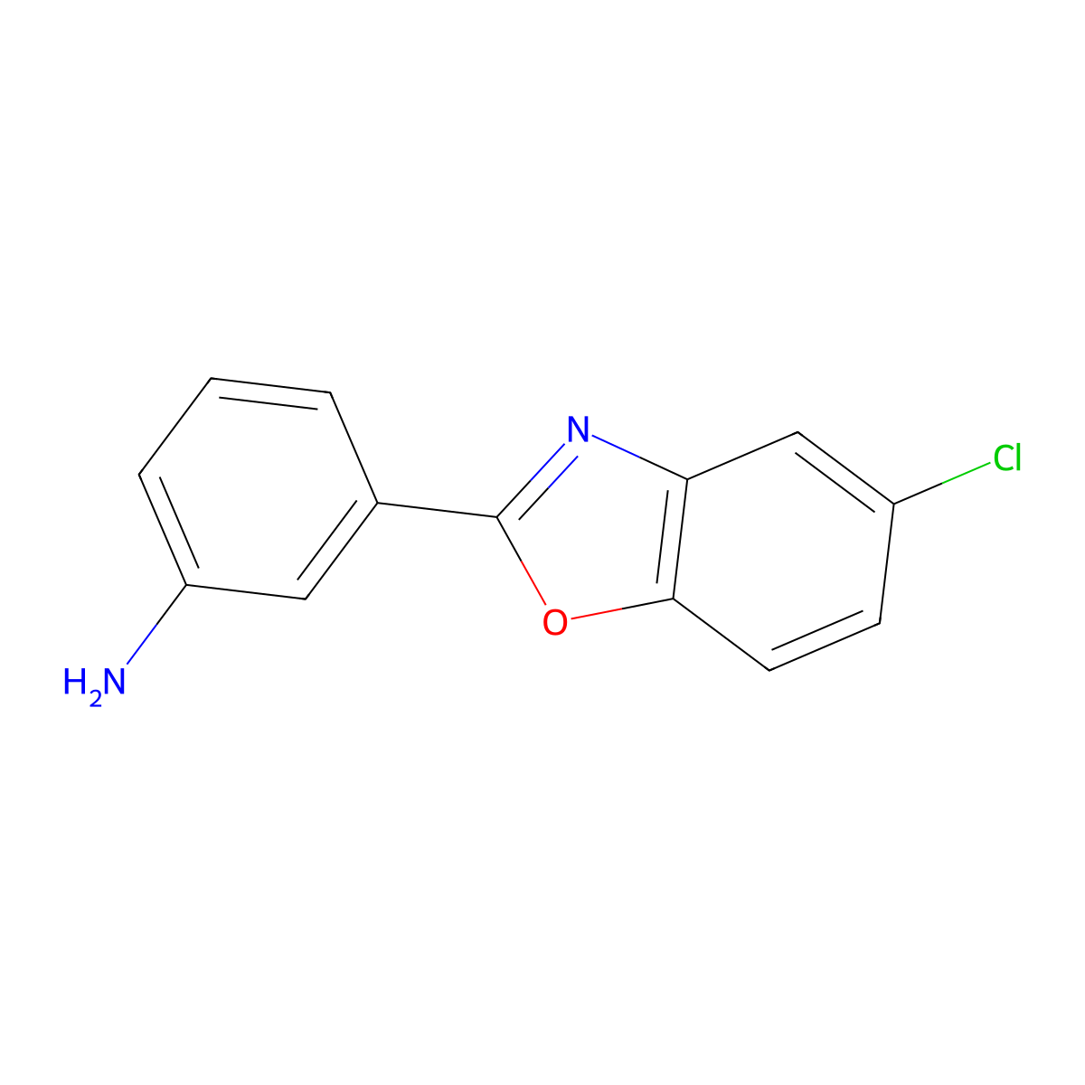 3-(5-Chloro-2-benzoxazolyl)benzenamine molecular structure, CAS 293737-77-6