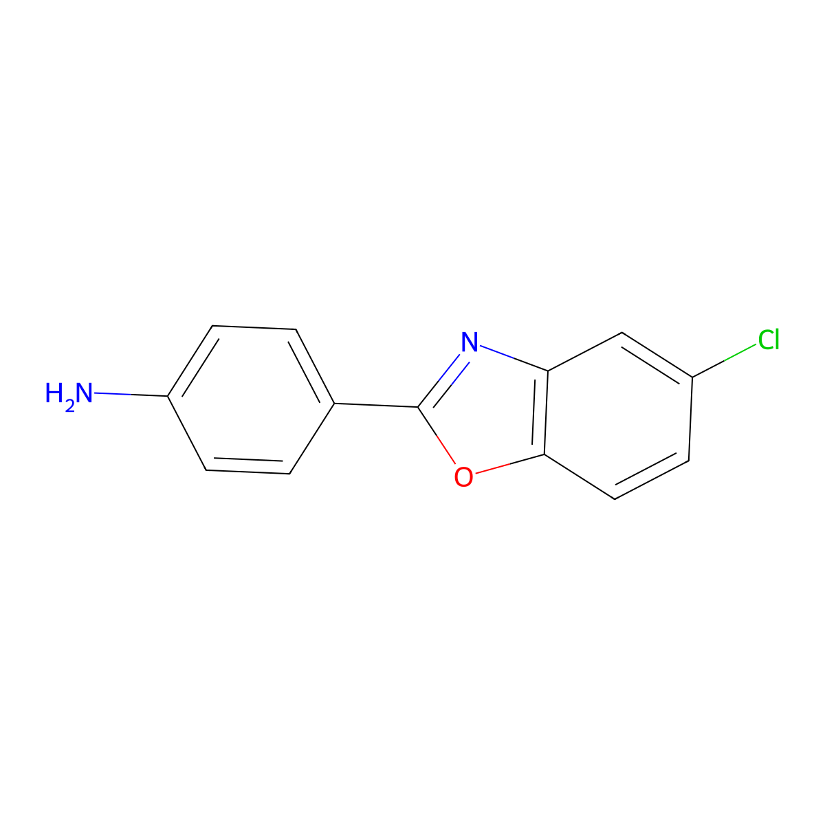 4-(5-Chloro-1,3-benzoxazol-2-YL)phenylamine molecular structure, CAS 293737-78-7