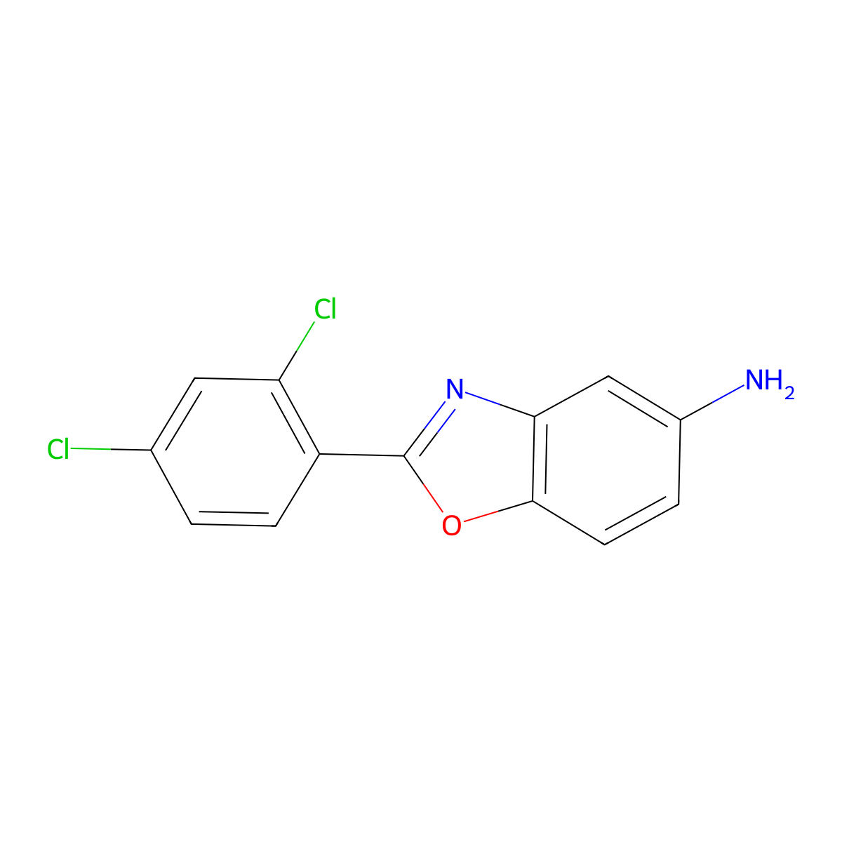 2-(2,4-Dichlorophenyl)-1,3-benzoxazol-5-amine molecular structure, CAS 293737-83-4