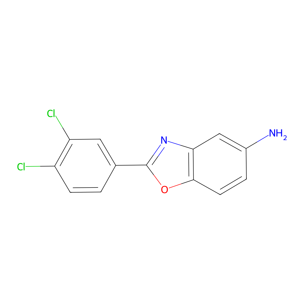 2-(3,4-Dichlorophenyl)-5-benzoxazolamine molecular structure, CAS 293737-85-6