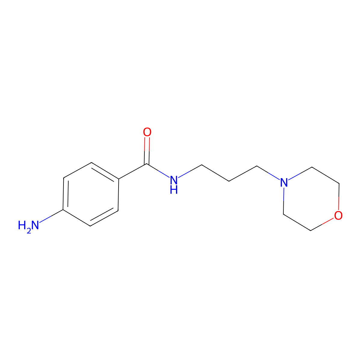 4-amino-N-(3-morpholin-4-ylpropyl)benzamide molecular structure, CAS 293738-01-9