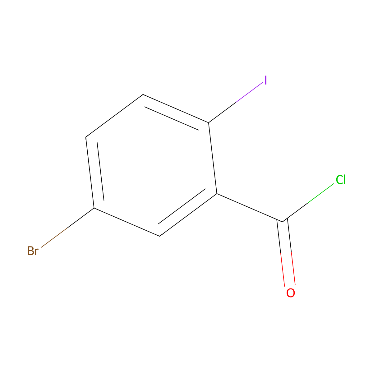 5-Bromo-2-iodobenzoyl chloride molecular structure, CAS 293738-03-1