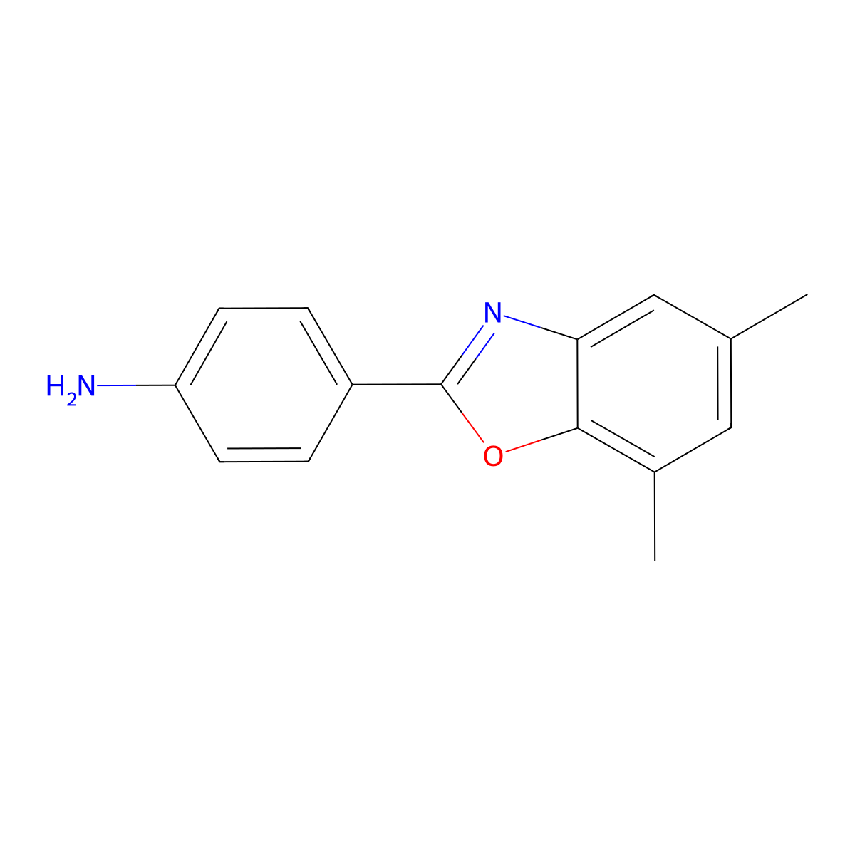 4-(5,7-Dimethyl-1,3-benzoxazol-2-yl)aniline molecular structure, CAS 293738-18-8