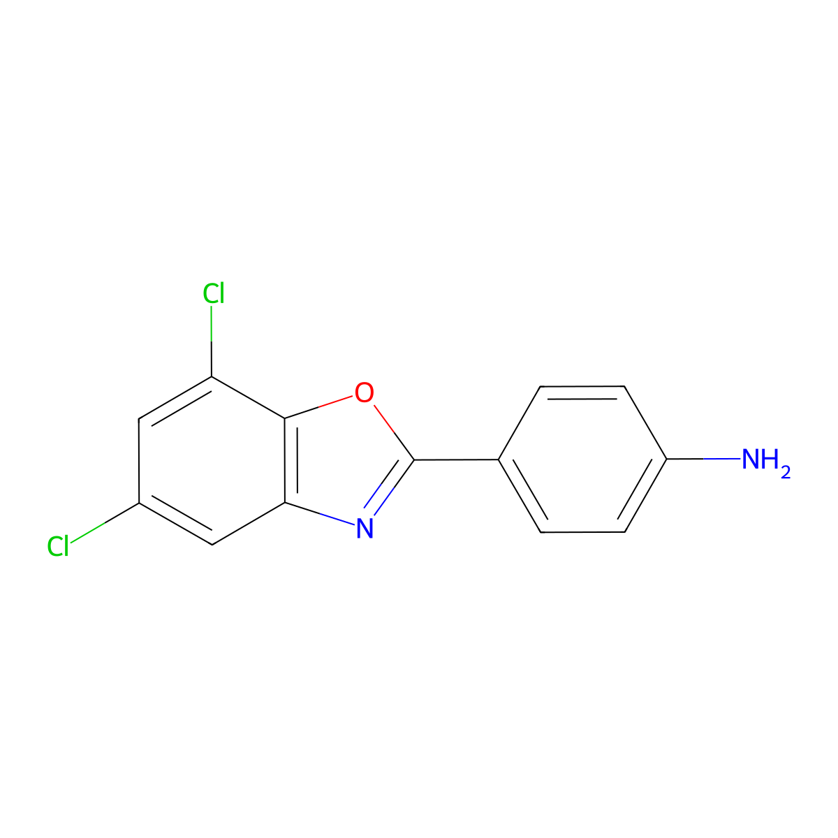 4-(5,7-Dichloro-1,3-benzoxazol-2-yl)aniline molecular structure, CAS 293738-23-5