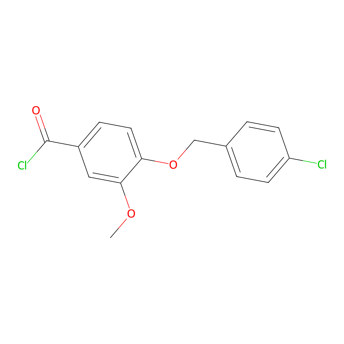 4-[(4-Chlorobenzyl)oxy]-3-methoxybenzoyl chloride molecular structure, CAS 293738-24-6