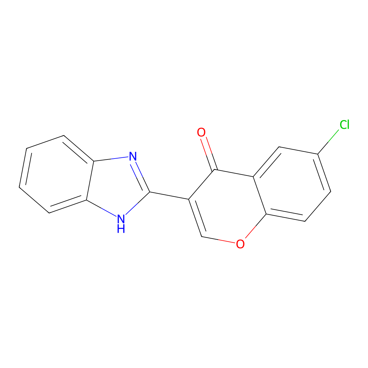 3-(1H-Benzo[d]imidazol-2-yl)-6-chloro-4H-chromen-4-one molecular structure, CAS 293740-39-3
