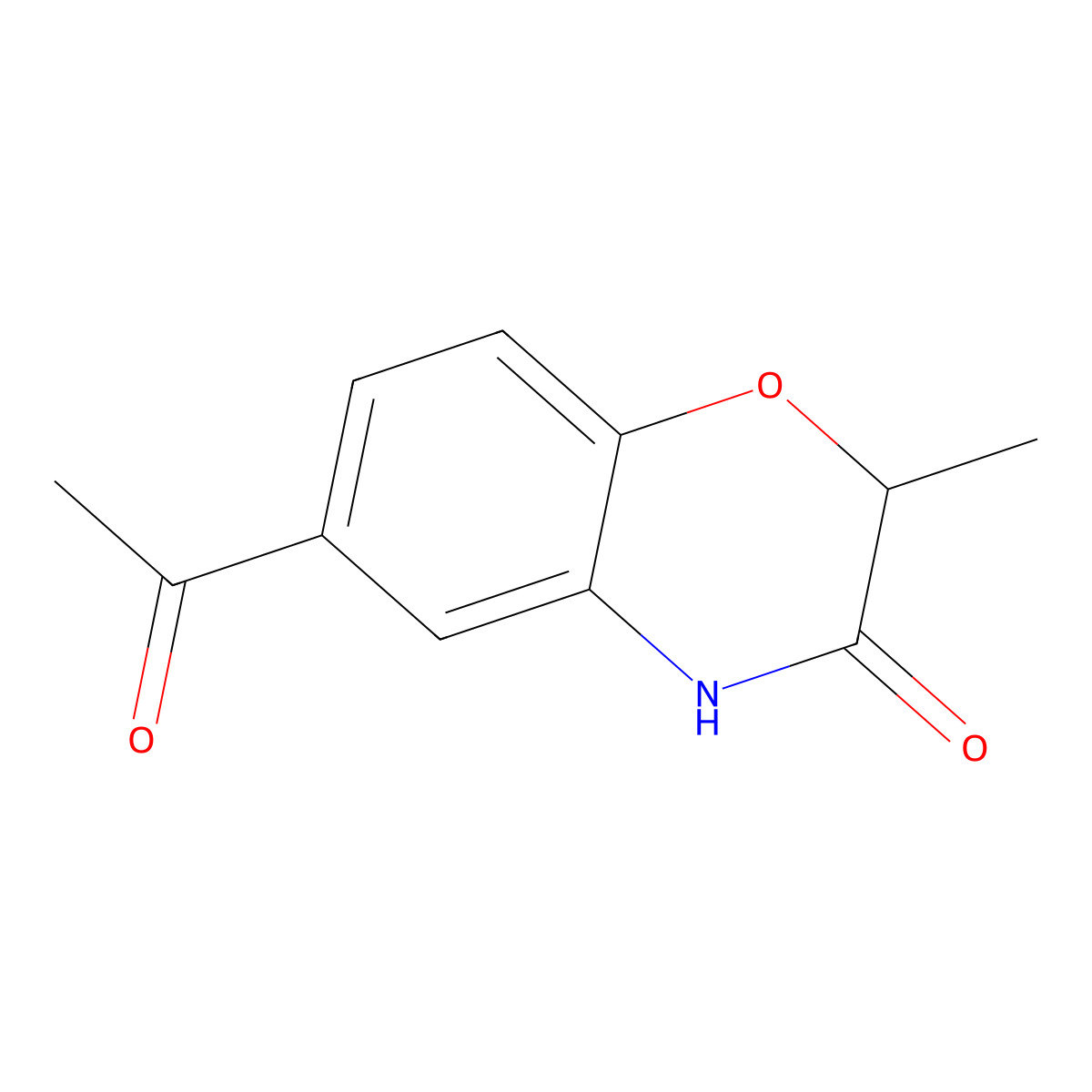 6-Acetyl-2-methyl-4H-benzo[1,4]oxazin-3-one molecular structure, CAS 293741-61-4