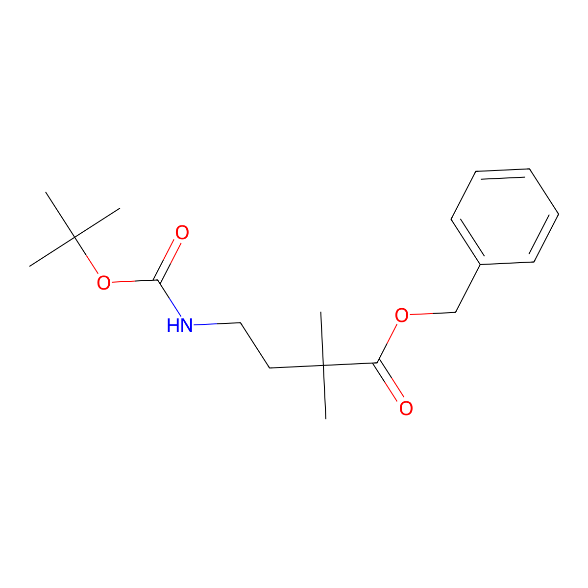 Benzyl 4-((tert-butoxycarbonyl)amino)-2,2-dimethylbutanoate molecular structure, CAS 2937415-41-1