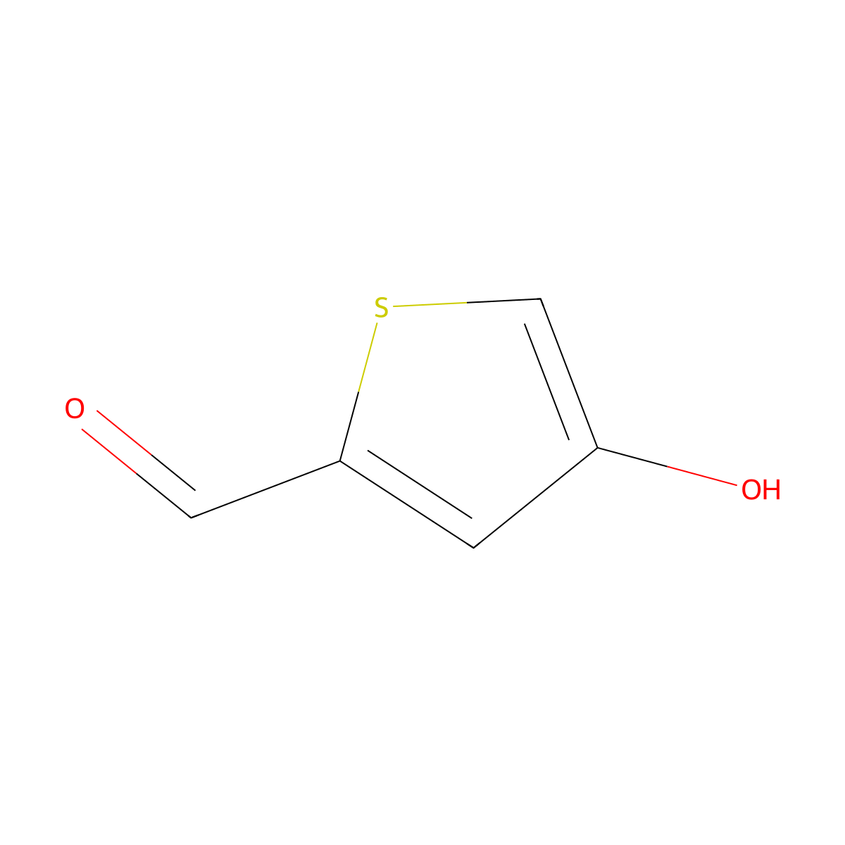 4-Hydroxythiophene-2-carbaldehyde molecular structure, CAS 293742-29-7