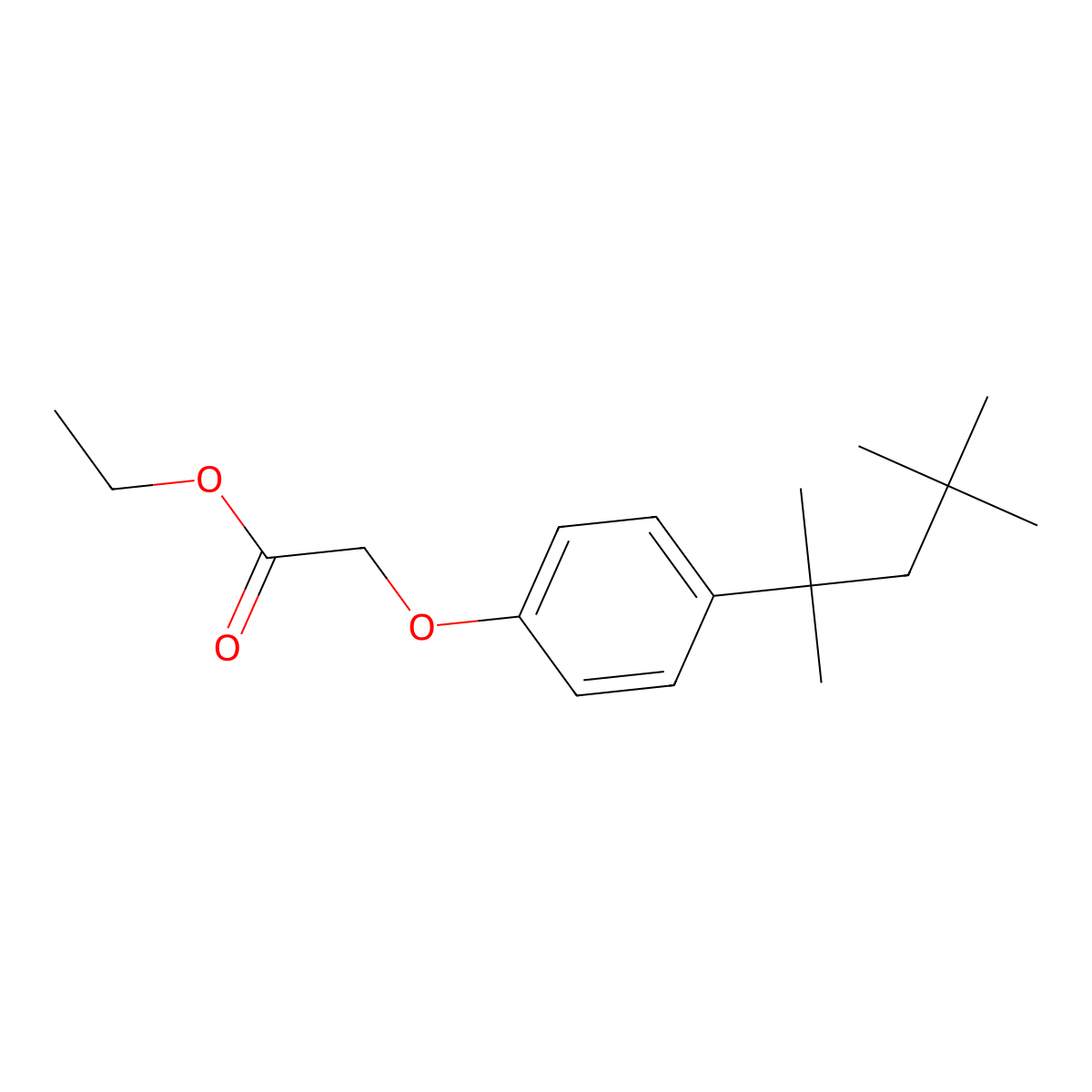 Ethyl [4-(2,4,4-trimethylpentan-2-yl)phenoxy]acetate molecular structure, CAS 29375-78-8