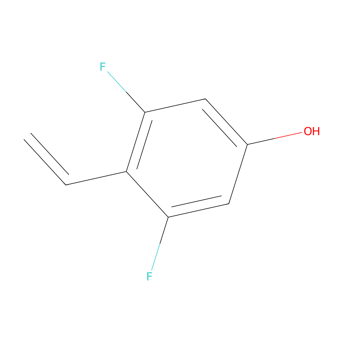 3,5-Difluoro-4-Vinylphenol molecular structure, CAS 293753-16-9