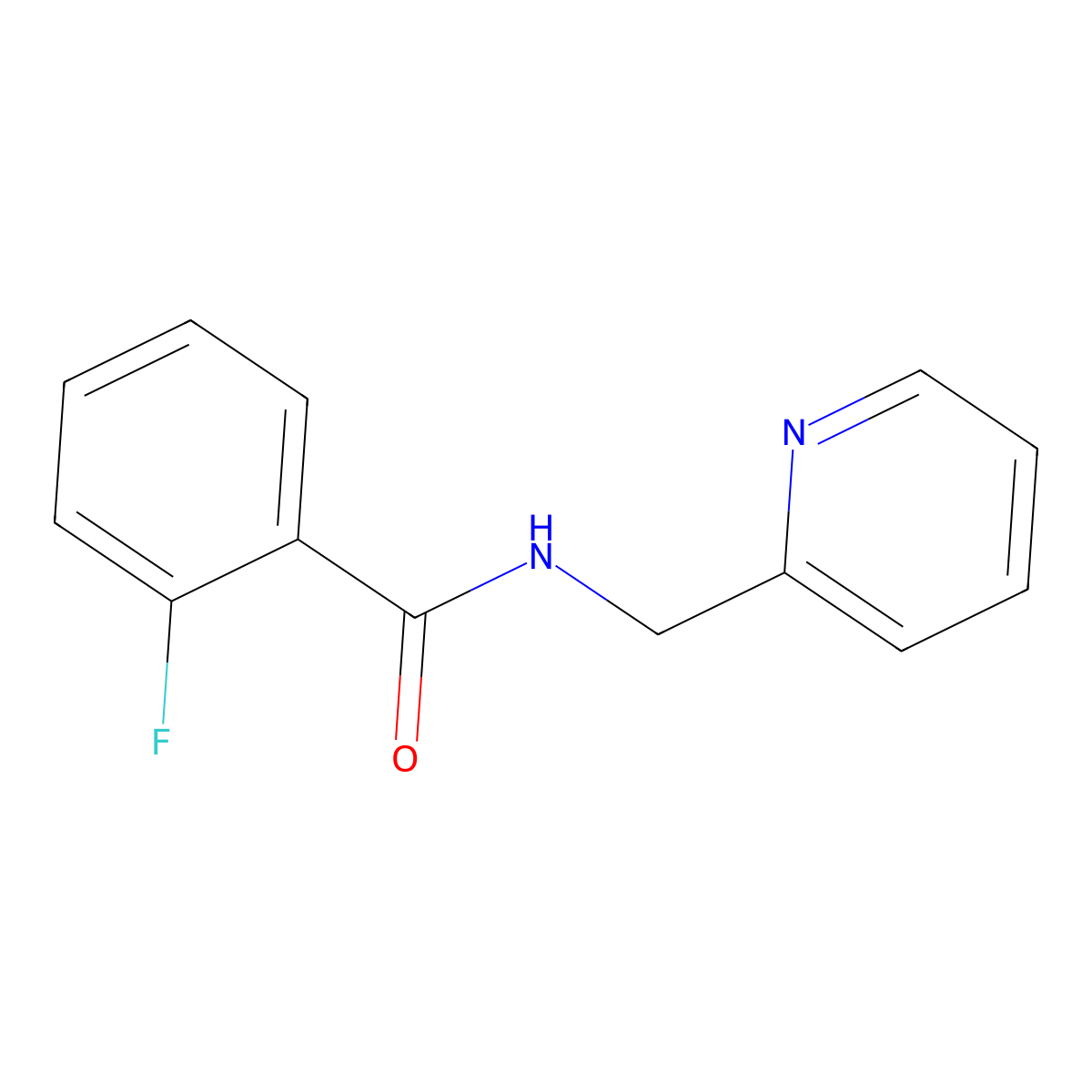 2-fluoro-N-(2-pyridinylmethyl)benzamide molecular structure, CAS 293759-48-5