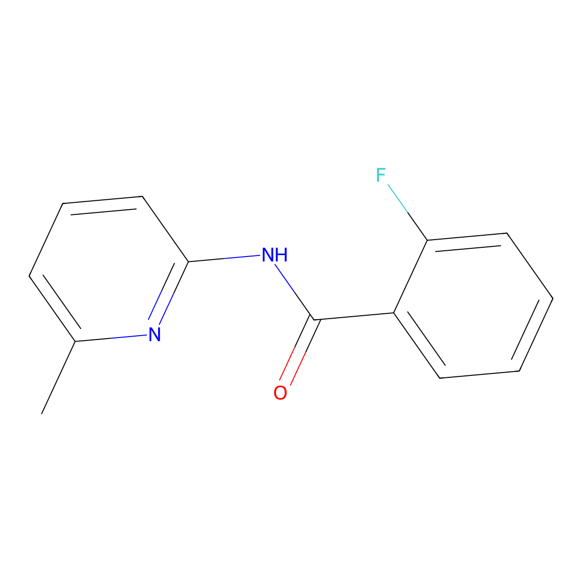 2-Fluoro-N-(6-methyl-2-pyridinyl)benzamide molecular structure, CAS 293759-49-6