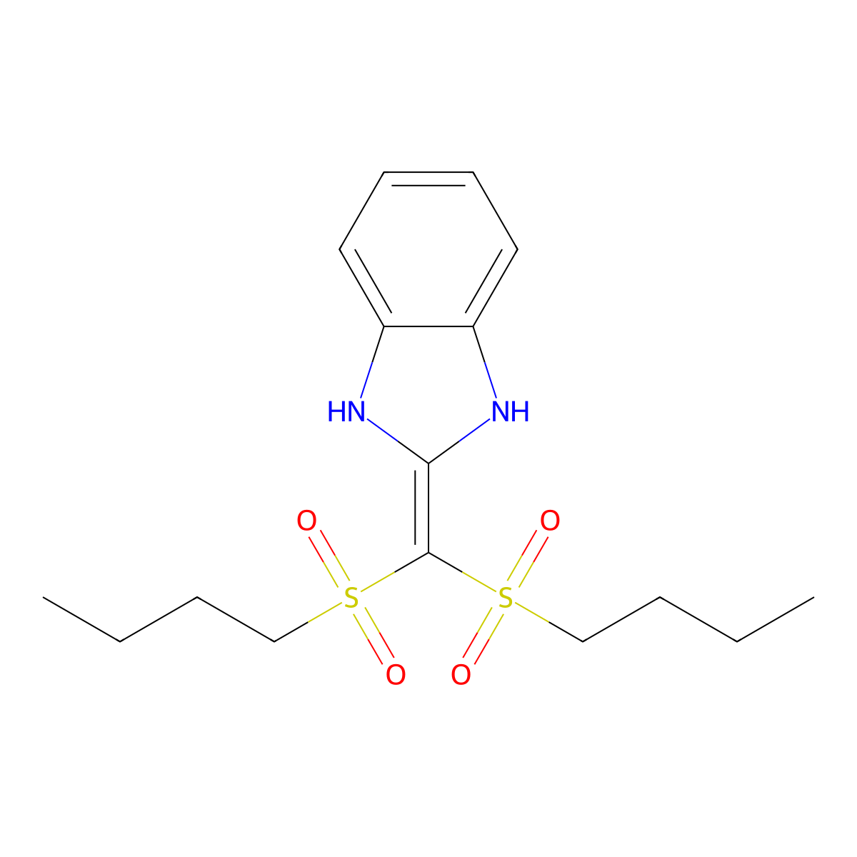 2-(Bis(butylsulfonyl)methylene)-2,3-dihydro-1H-benzimidazole molecular structure, CAS 293759-51-0