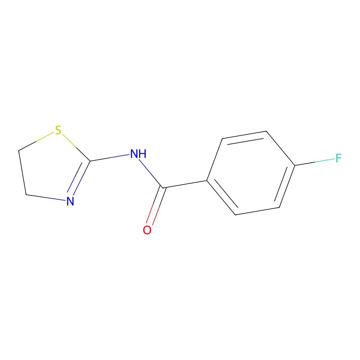 N-(4,5-dihydro-1,3-thiazol-2-yl)-4-fluorobenzamide molecular structure, CAS 293759-87-2