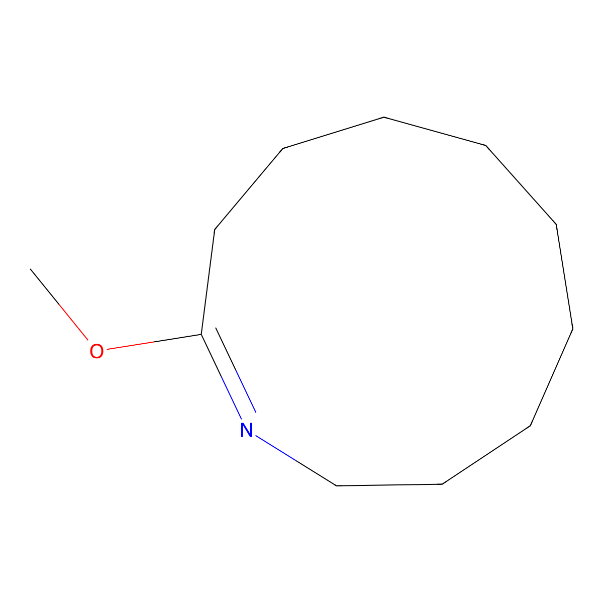 O-Methyl-decanolactim molecular structure, CAS 29376-36-1