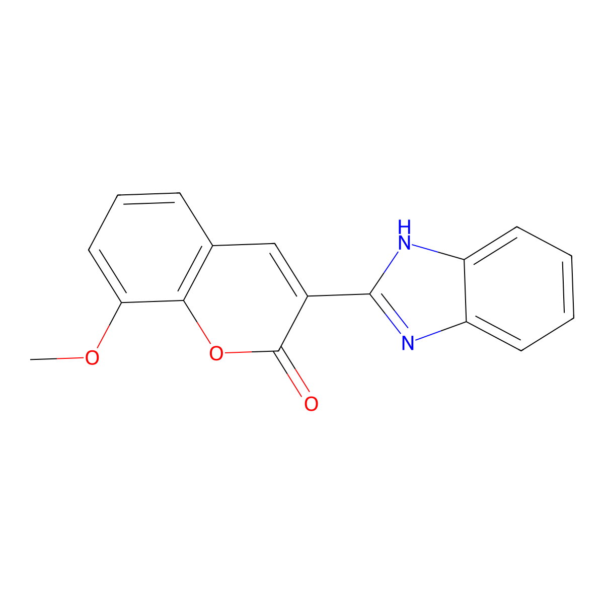 3-(1H-Benzoimidazol-2-yl)-8-methoxy-chromen-2-one molecular structure, CAS 293760-14-2