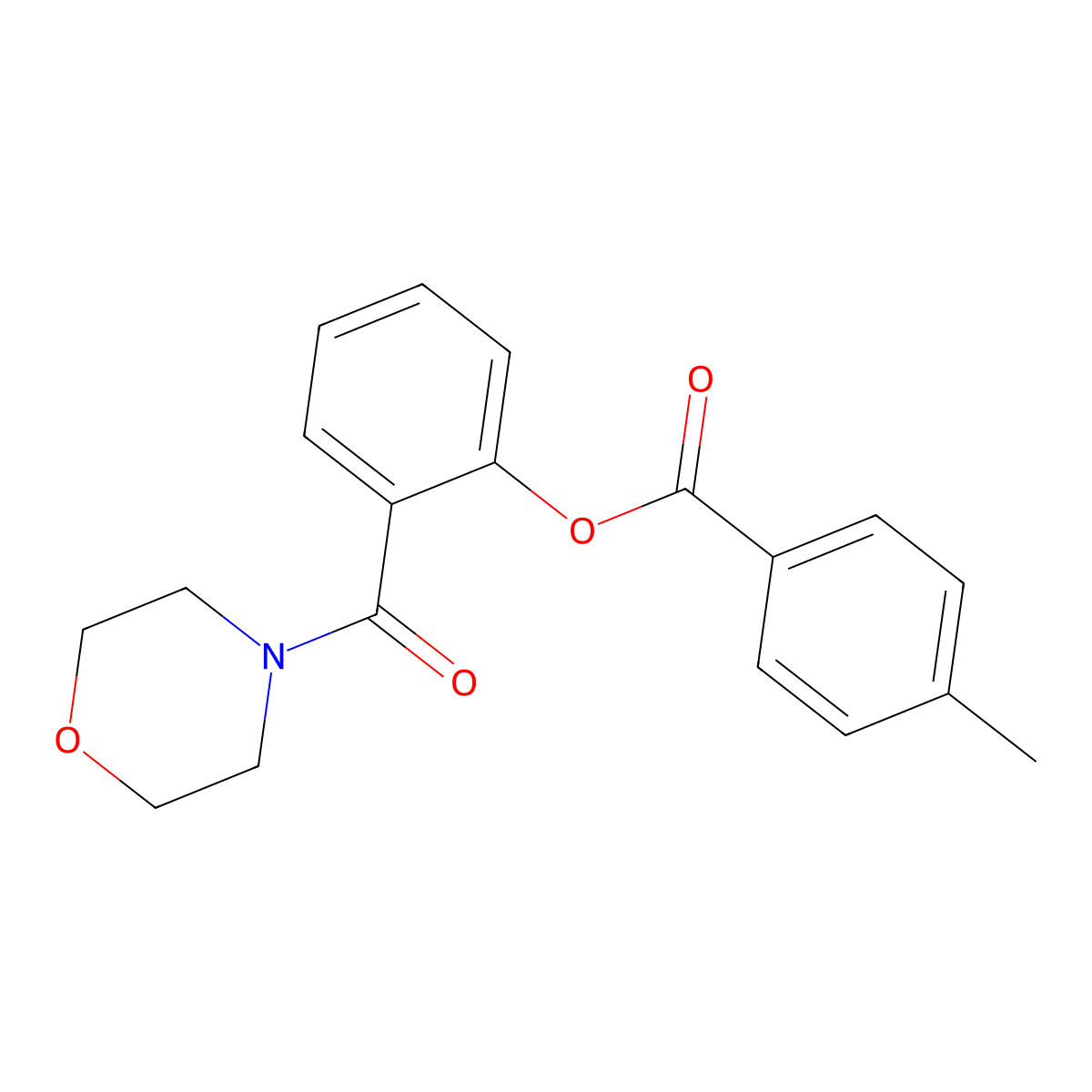 2-(Morpholin-4-ylcarbonyl)phenyl 4-methylbenzoate molecular structure, CAS 293760-15-3