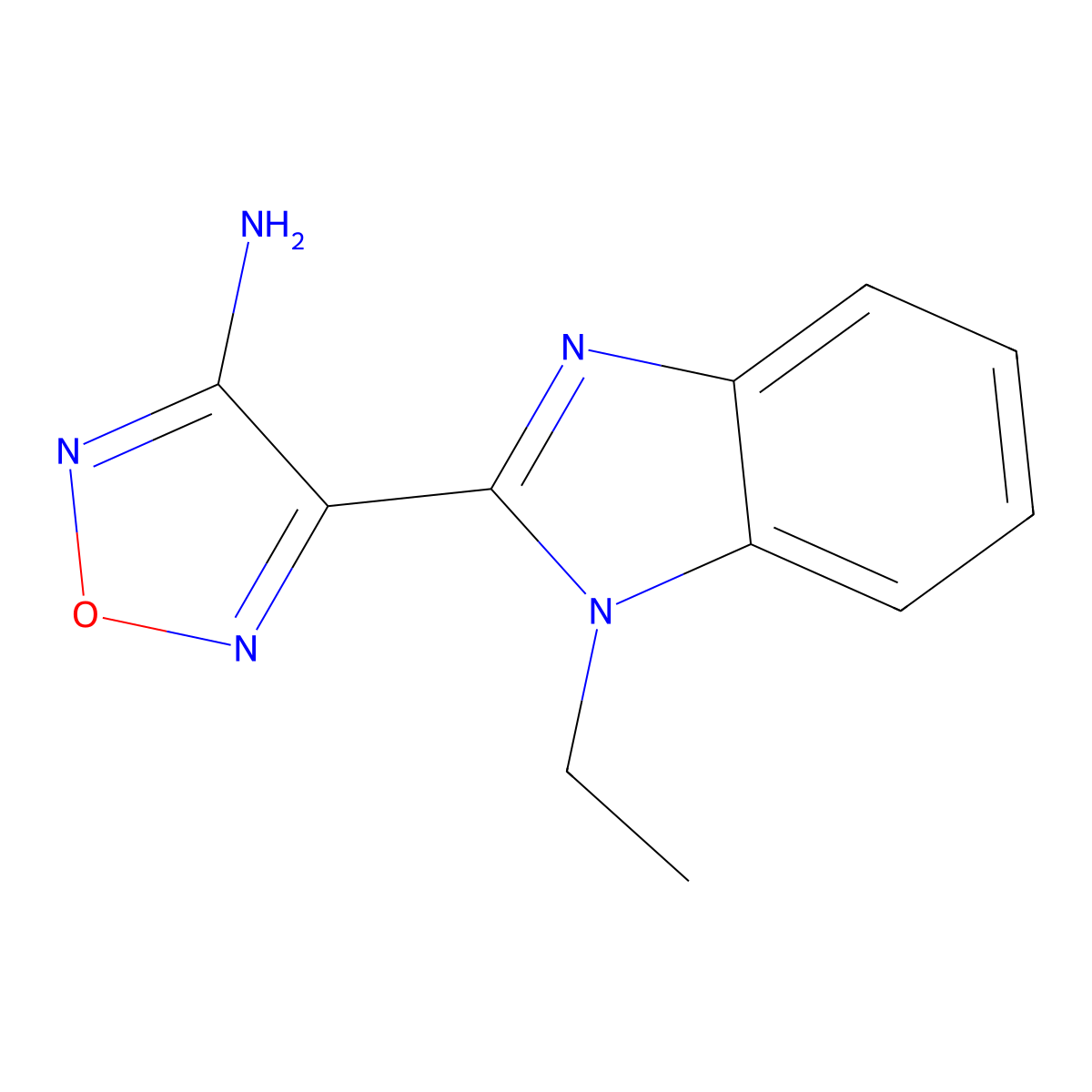 4-(1-Ethyl-1H-benzimidazol-2-yl)-1,2,5-oxadiazol-3-amine molecular structure, CAS 293760-29-9