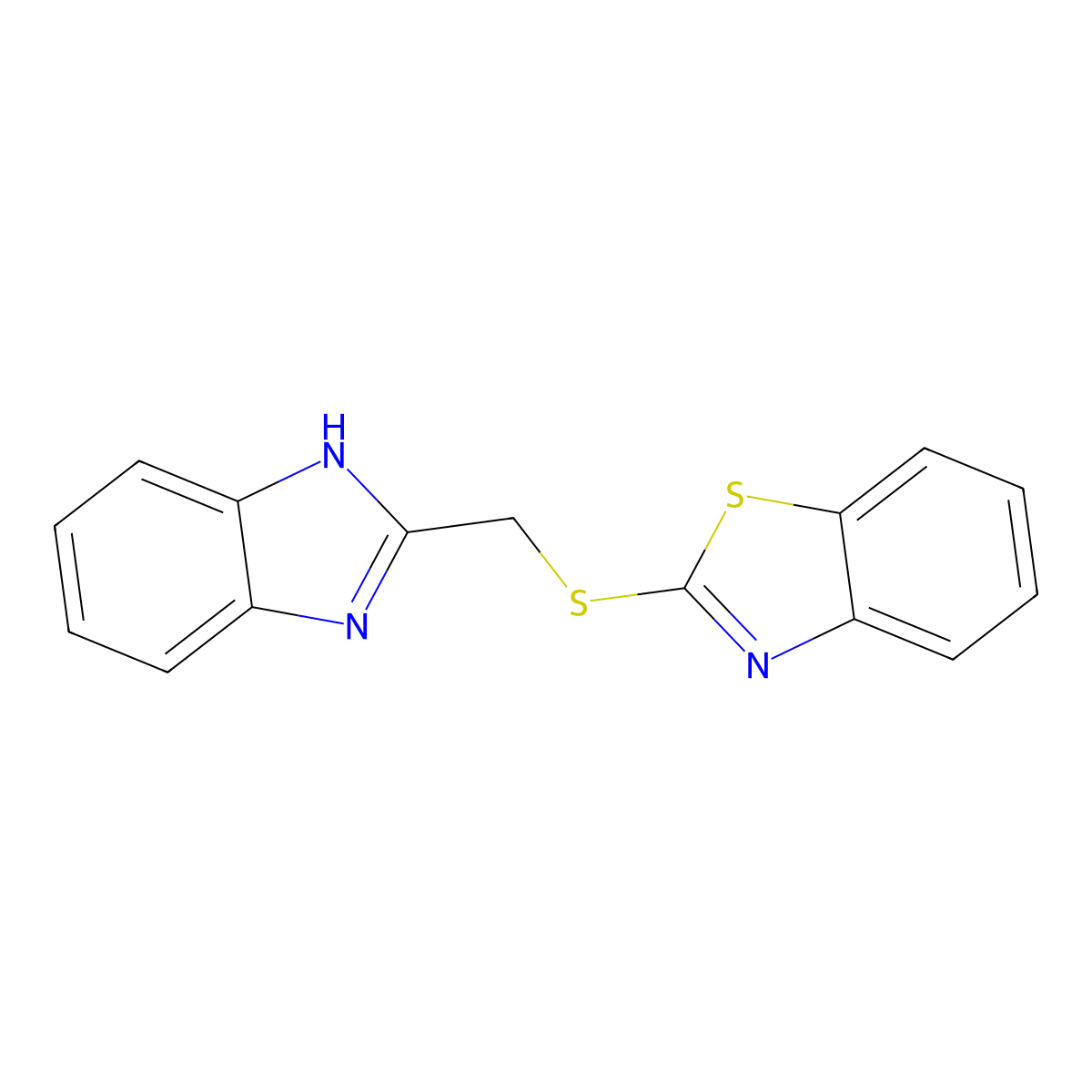 2-(1H-benzimidazol-2-ylmethylsulfanyl)-1,3-benzothiazole molecular structure, CAS 293760-83-5