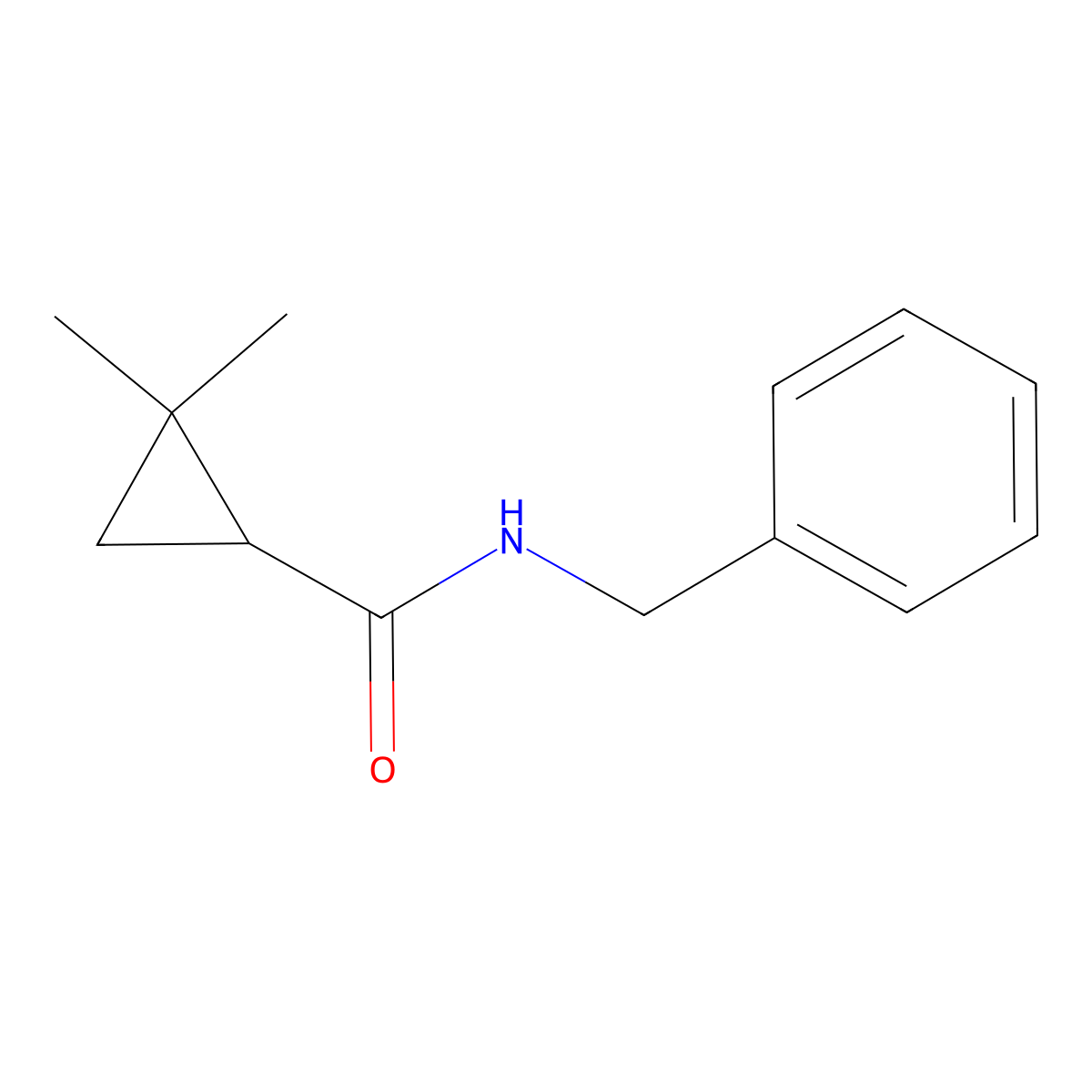 N-benzyl-2,2-dimethylcyclopropane-1-carboxamide molecular structure, CAS 293761-39-4