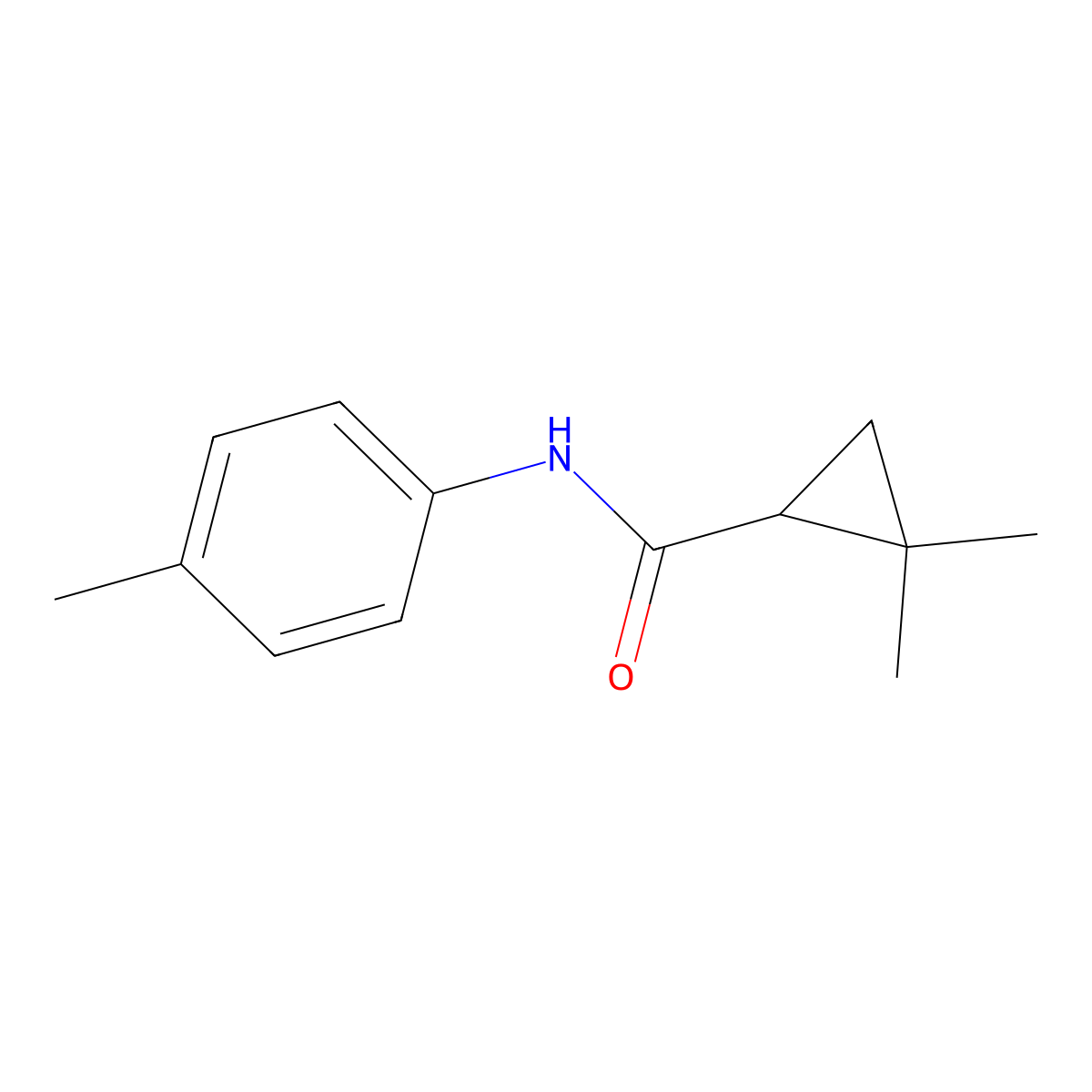 2,2-dimethyl-N-(4-methylphenyl)cyclopropanecarboxamide molecular structure, CAS 293761-40-7