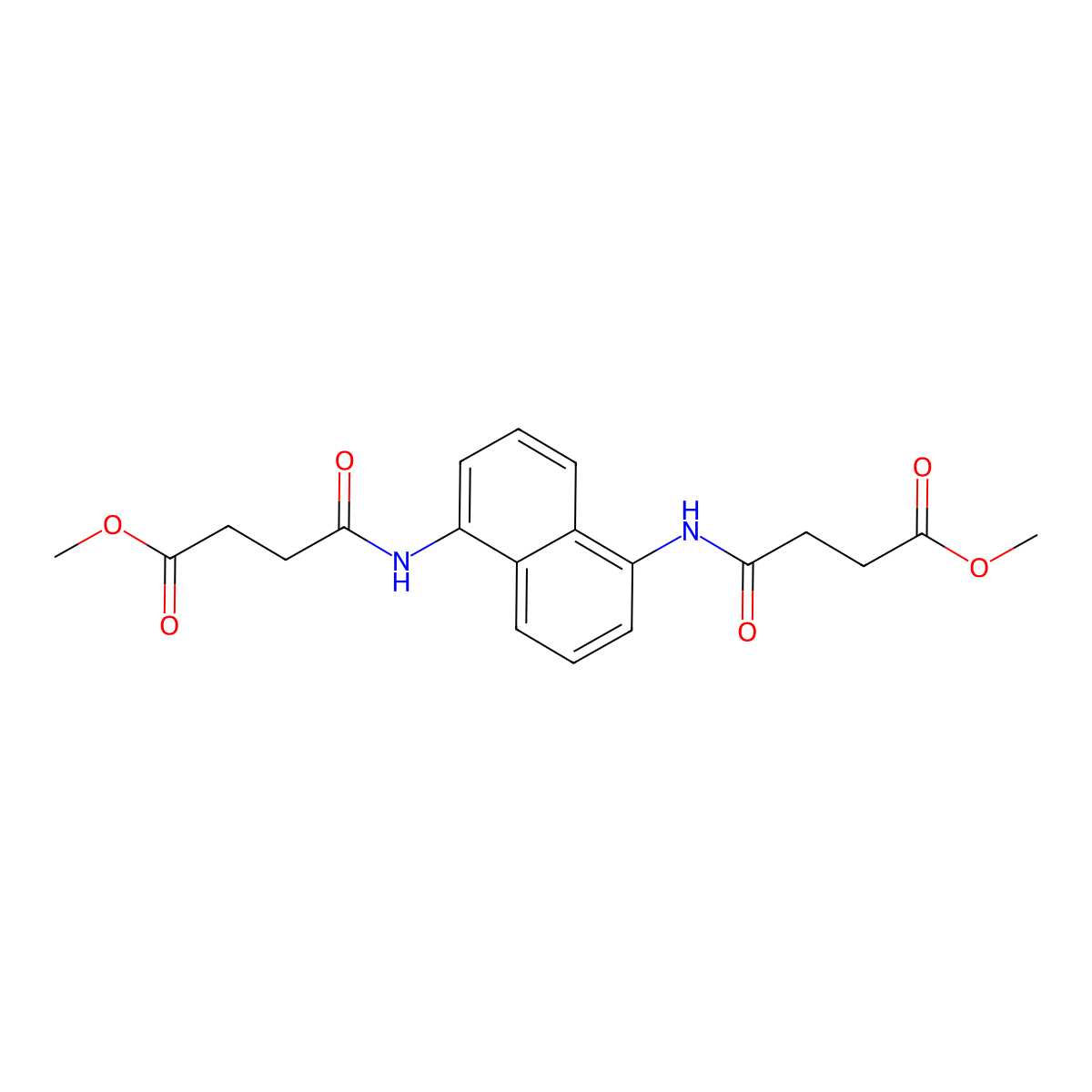 Dimethyl 4,4'-(naphthalene-1,5-diylbis(azanediyl))bis(4-oxobutanoate) molecular structure, CAS 293761-42-9