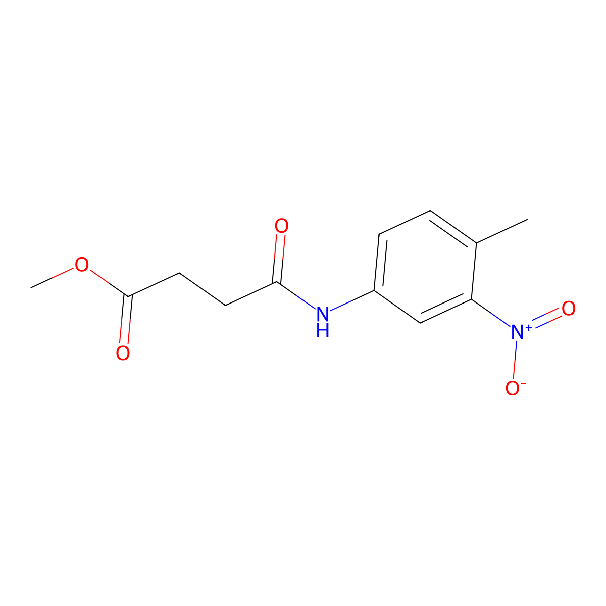 Methyl 4-(4-methyl-3-nitroanilino)-4-oxobutanoate molecular structure, CAS 293761-43-0