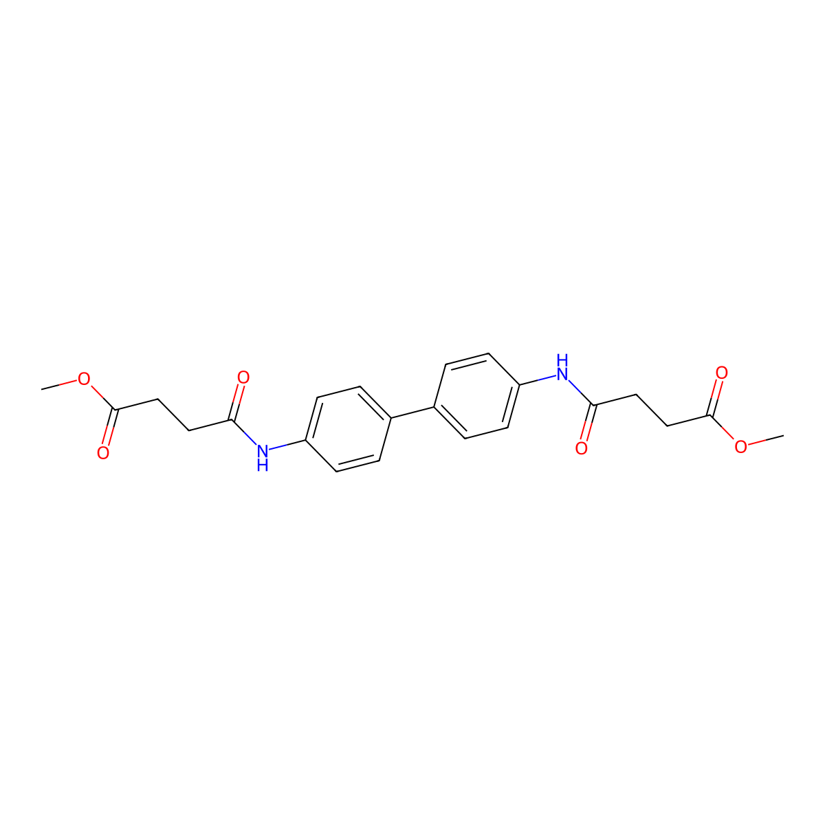 Methyl 4-[4-[4-[(4-methoxy-4-oxobutanoyl)amino]phenyl]anilino]-4-oxobutanoate molecular structure, CAS 293761-45-2