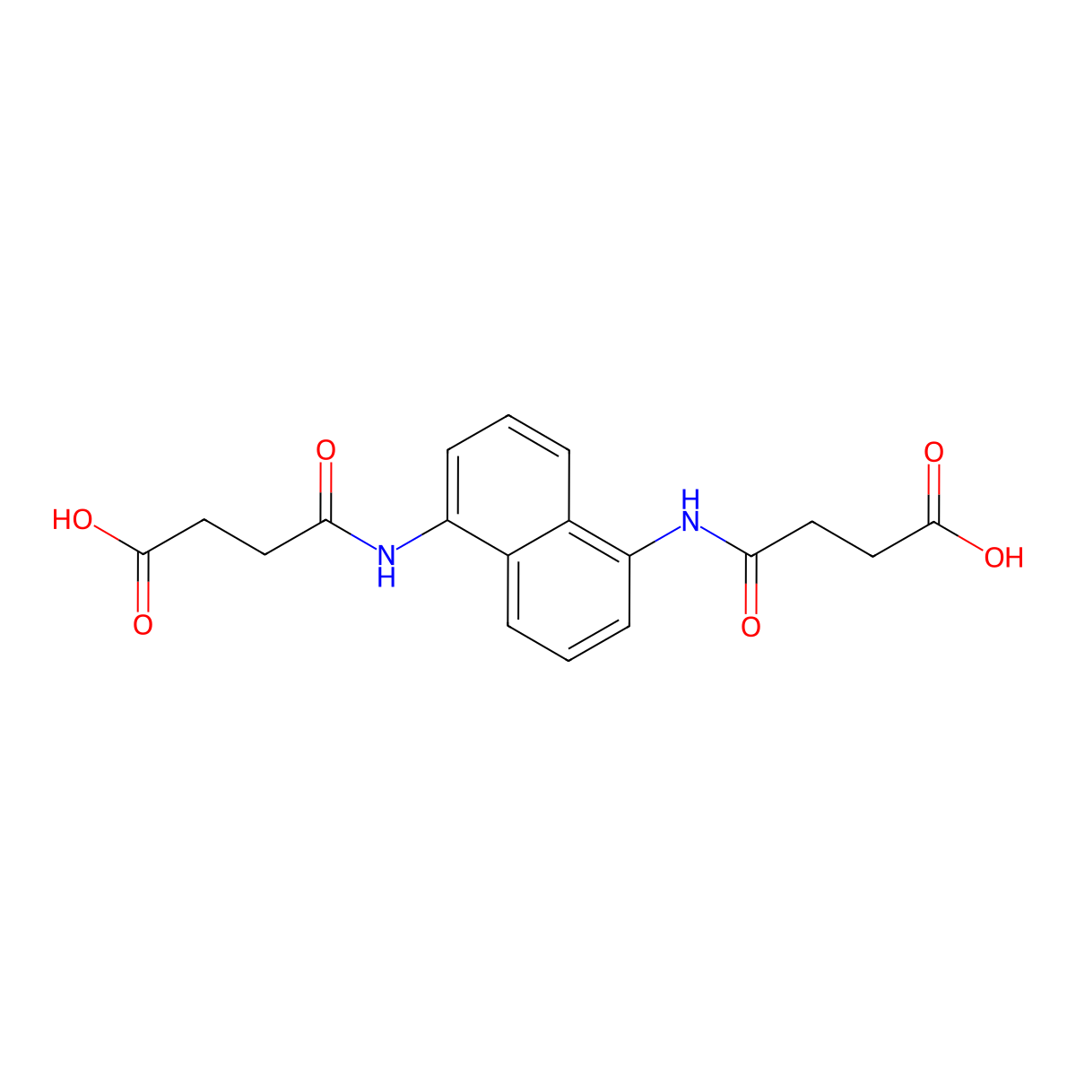 3-{N-[5-(3-carboxypropanoylamino)naphthyl]carbamoyl}propanoic acid molecular structure, CAS 293761-46-3