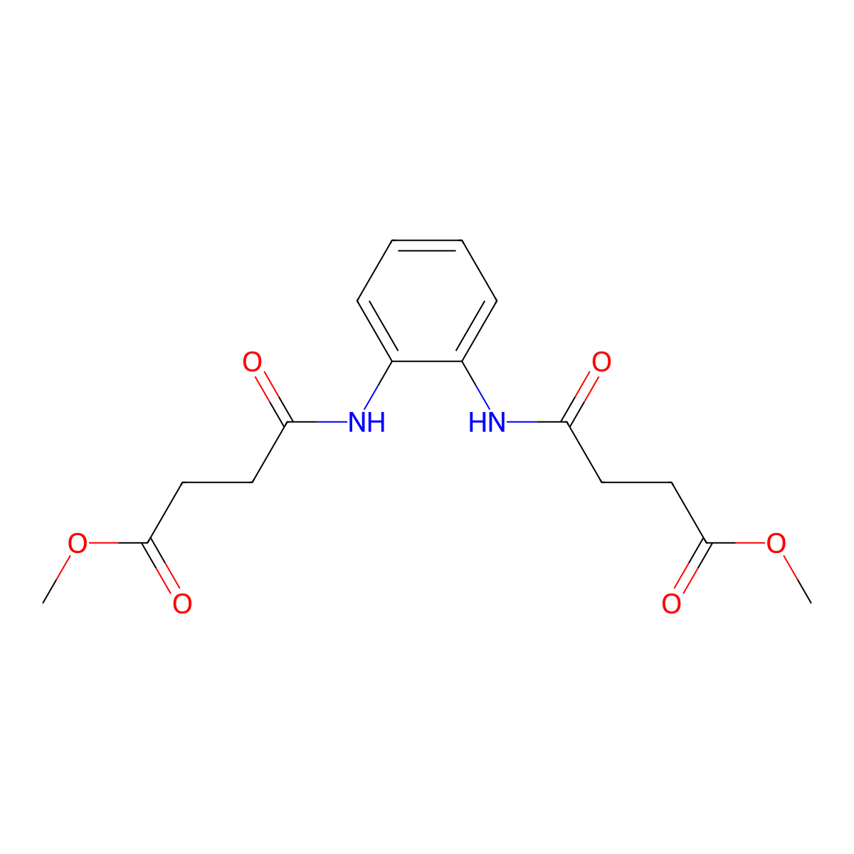 Methyl 4-[2-[(4-methoxy-4-oxobutanoyl)amino]anilino]-4-oxobutanoate molecular structure, CAS 293761-47-4