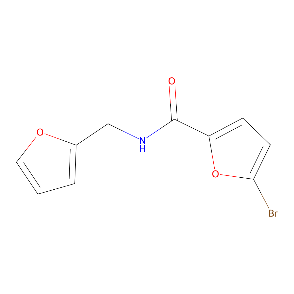 5-bromo-N-(furan-2-ylmethyl)furan-2-carboxamide molecular structure, CAS 293761-48-5