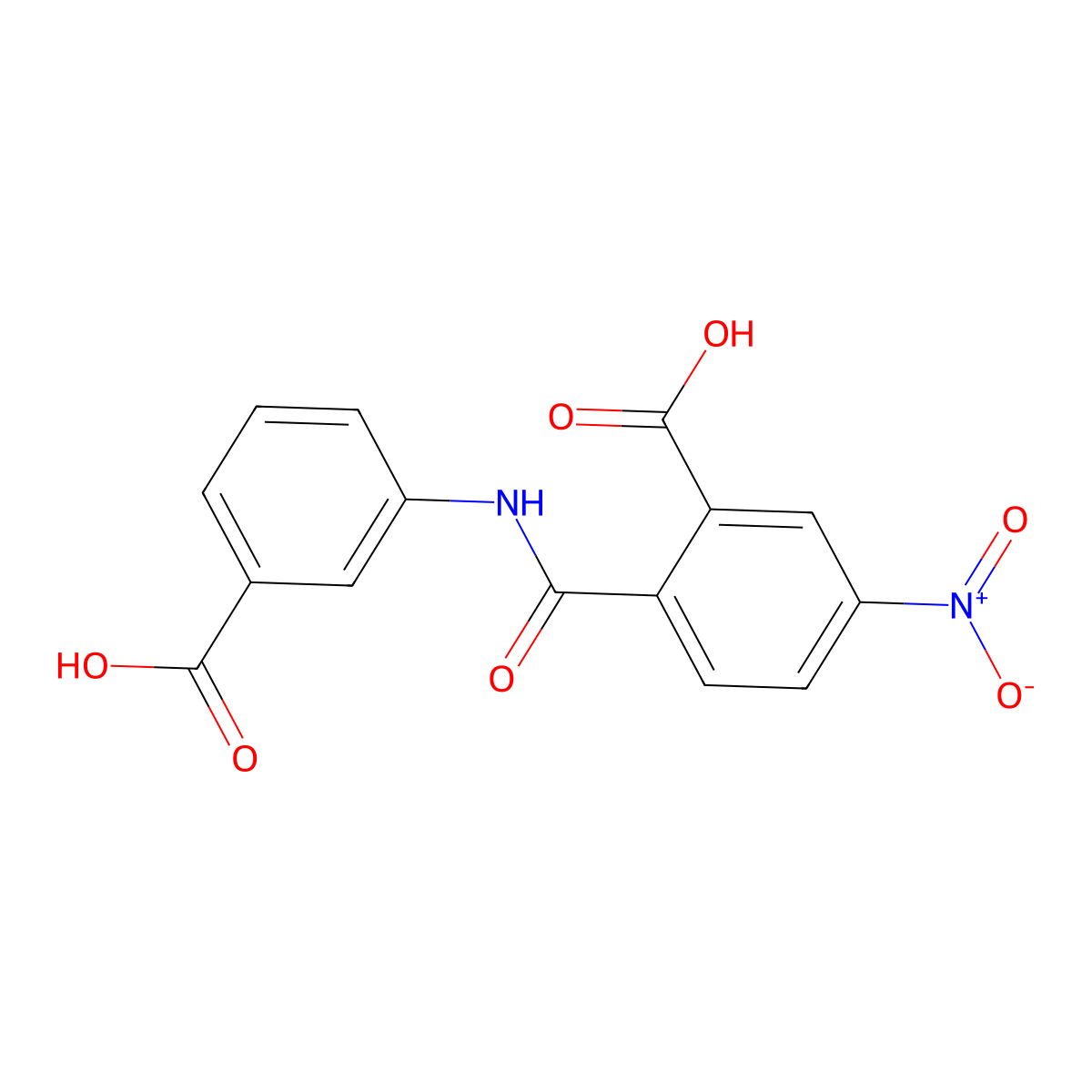 2-[(3-Carboxyphenyl)carbamoyl]-5-nitrobenzoic acid molecular structure, CAS 293761-54-3