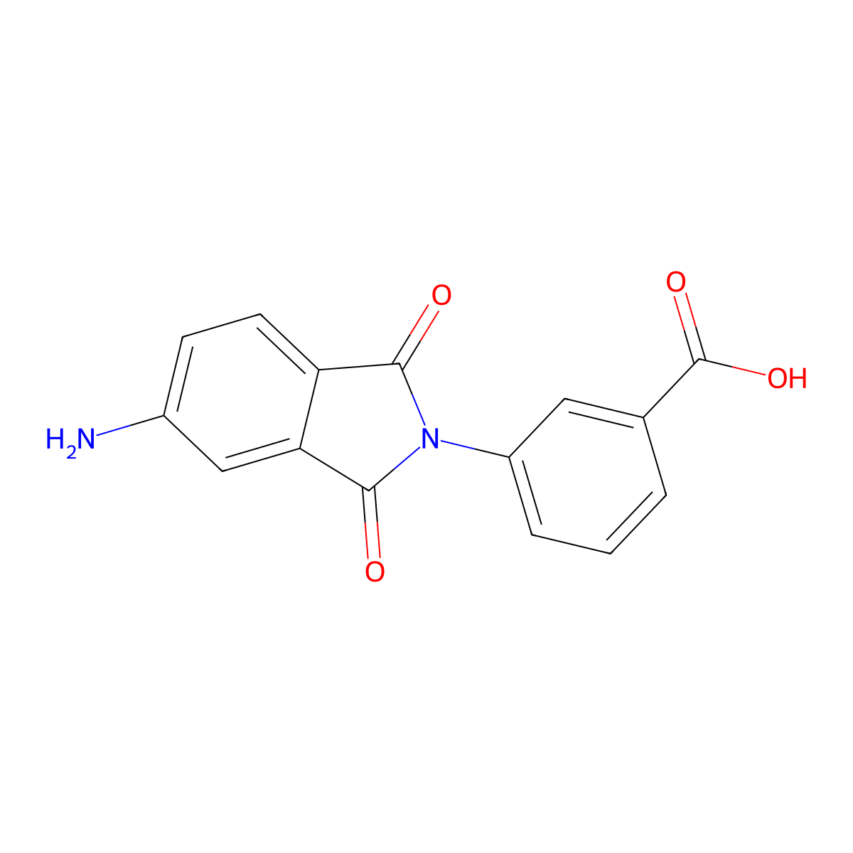 3-(5-amino-1,3-dioxo-1,3-dihydro-2H-isoindol-2-yl)benzoic acid molecular structure, CAS 293761-59-8