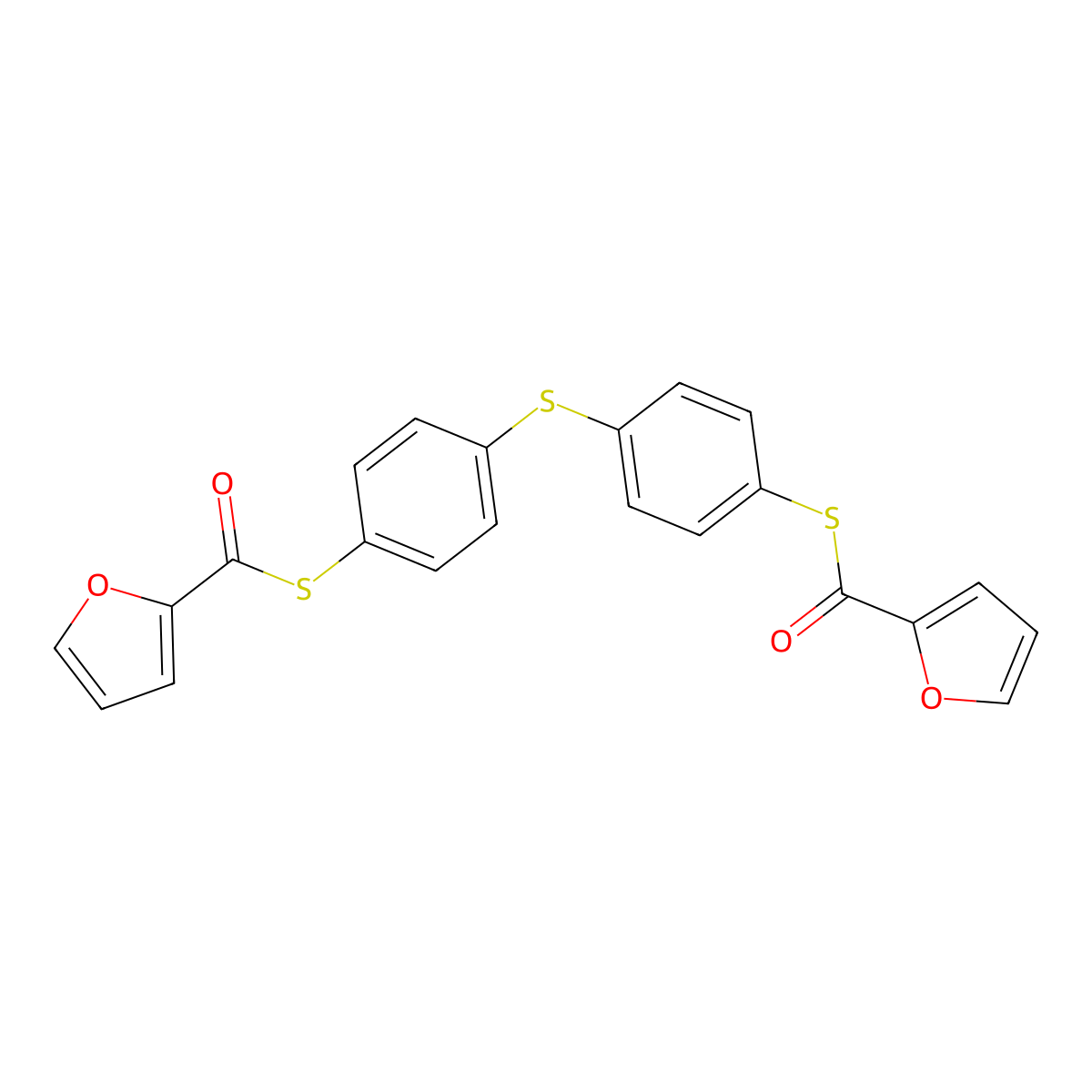 S,S'-(thiobis(4,1-phenylene)) bis(furan-2-carbothioate) molecular structure, CAS 293761-80-5