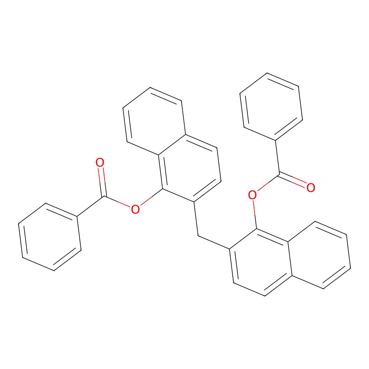 2-[(1-Phenylcarbonyloxy-2-naphthyl)methyl]naphthyl benzoate molecular structure, CAS 293761-83-8