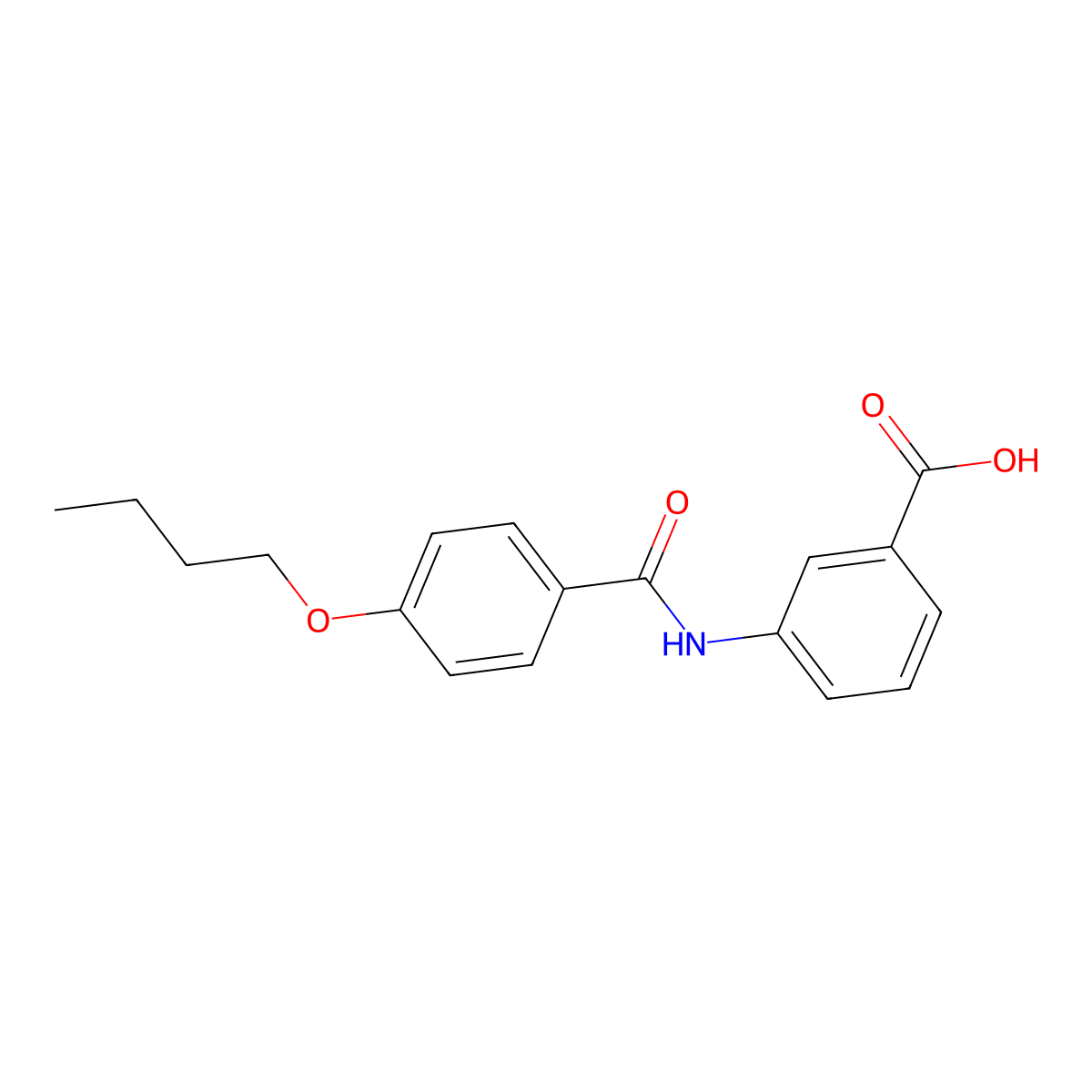 3-[(4-Butoxybenzoyl)amino]benzoic acid molecular structure, CAS 293761-92-9