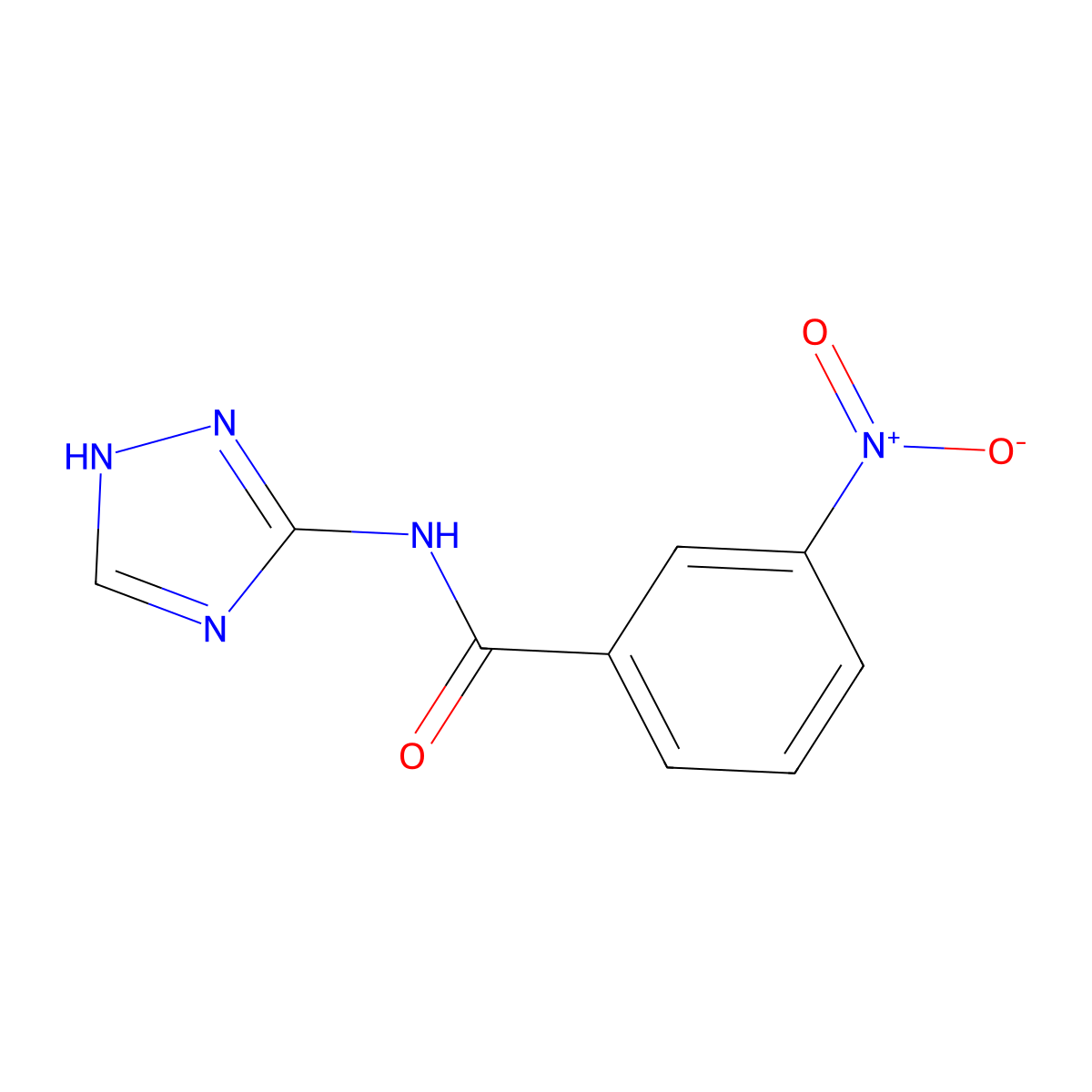 3-nitro-N-(1H-1,2,4-triazol-5-yl)benzamide molecular structure, CAS 293762-01-3