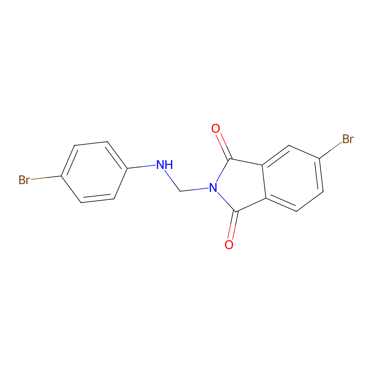5-bromo-2-{[(4-bromophenyl)amino]methyl}-1H-isoindole-1,3(2H)-dione molecular structure, CAS 293762-03-5