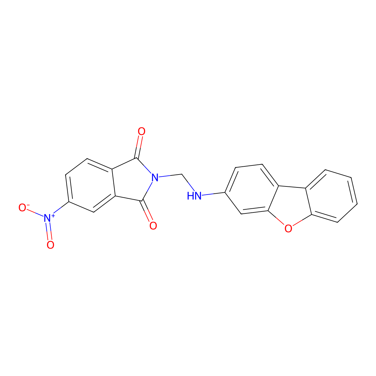 2-[(Dibenzo[b,d]furan-3-ylamino)methyl]-5-nitro-1H-isoindole-1,3(2H)-dione molecular structure, CAS 293762-10-4