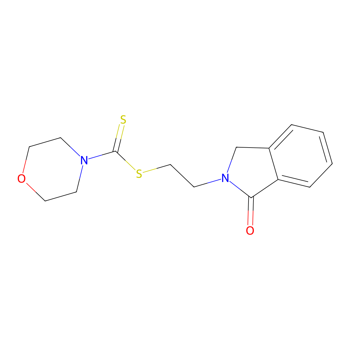 2-(1-oxo-1,3-dihydro-2H-isoindol-2-yl)ethyl morpholine-4-carbodithioate molecular structure, CAS 293762-43-3