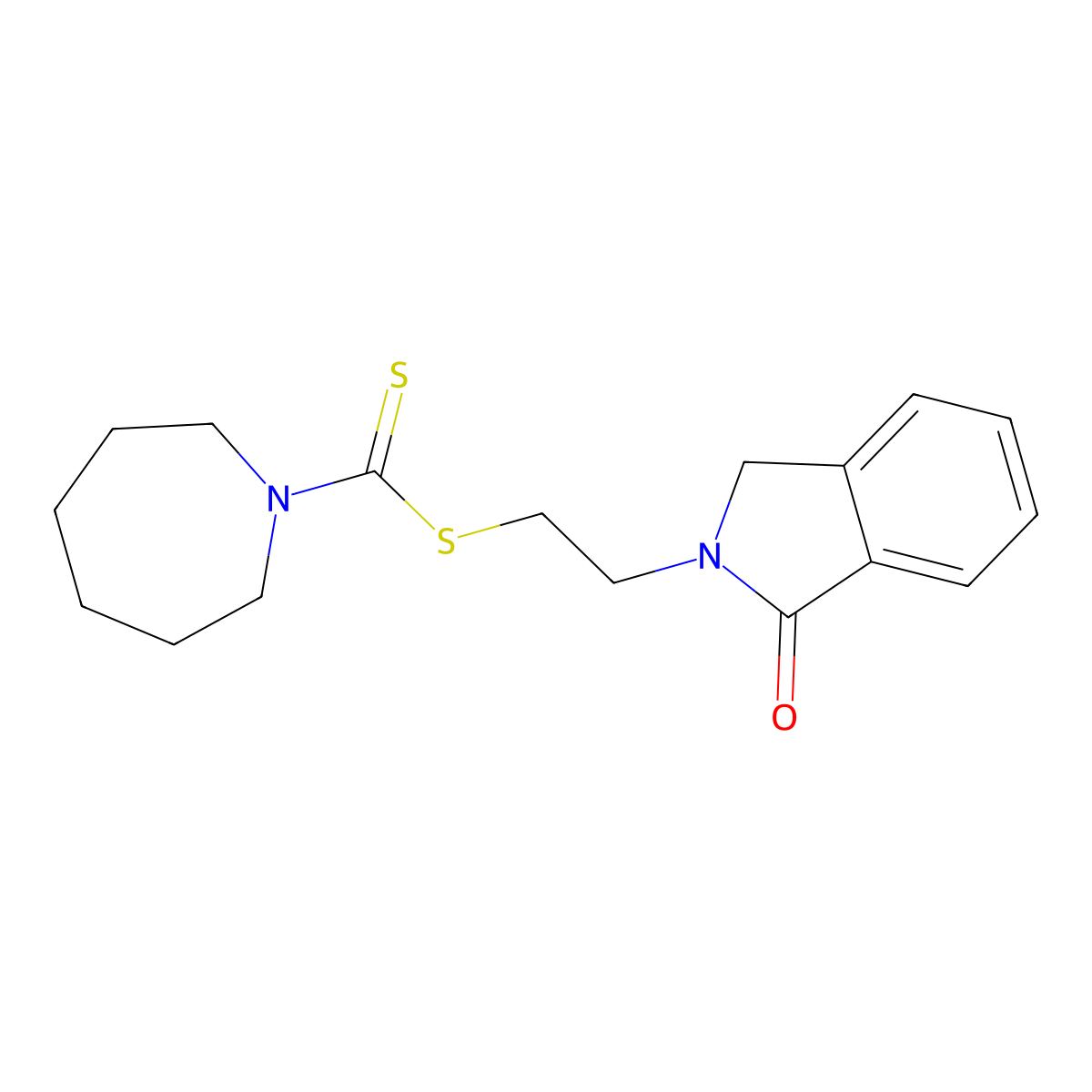 2-(1-oxo-1,3-dihydro-2H-isoindol-2-yl)ethyl azepane-1-carbodithioate molecular structure, CAS 293762-44-4