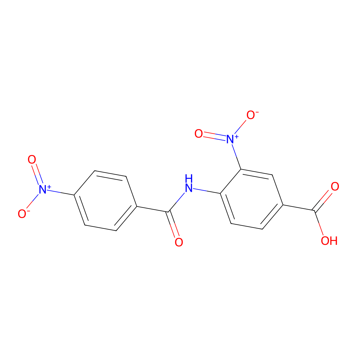 3-nitro-4-[(4-nitrobenzoyl)amino]benzoic Acid molecular structure, CAS 293762-46-6