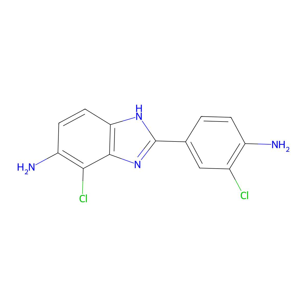 2-(4-Amino-3-chloro-phenyl)-4-chloro-3H-benzoimidazol-5-ylamine molecular structure, CAS 293762-50-2