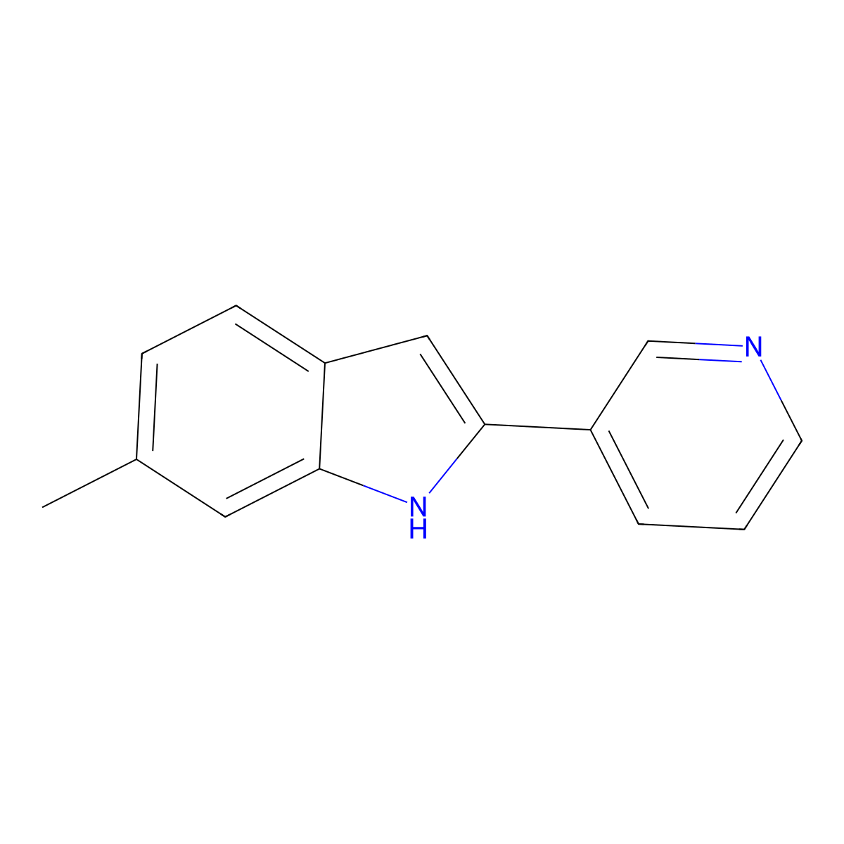 6-methyl-2-pyridin-3-yl-1H-indole molecular structure, CAS 293762-69-3